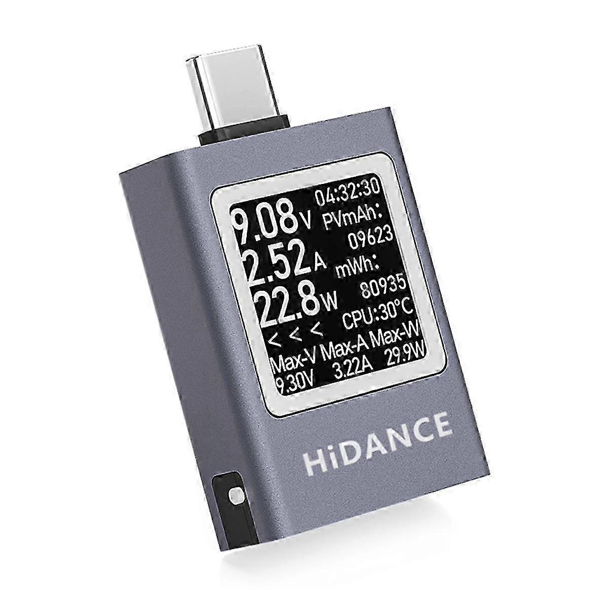 HDC-085C DC 4.5-50V 0-12A PD3.1 Multifunction Digital Display DCVoltage Ammeter Power Meter Type-C Cell Charging Tester