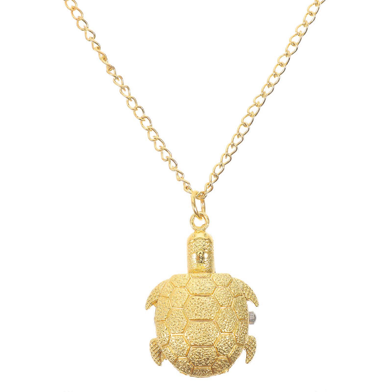 Vintage Tortoise Pocket Watch Retro Quartz Design Unique Turtle Shape Durable Material Ideal Gift for Family and Friends