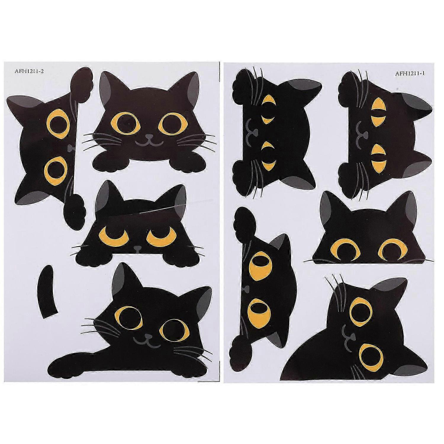 2 Sheets of Removable Switch Sticker Home Switch Decals Cat Pattern Socket Decals