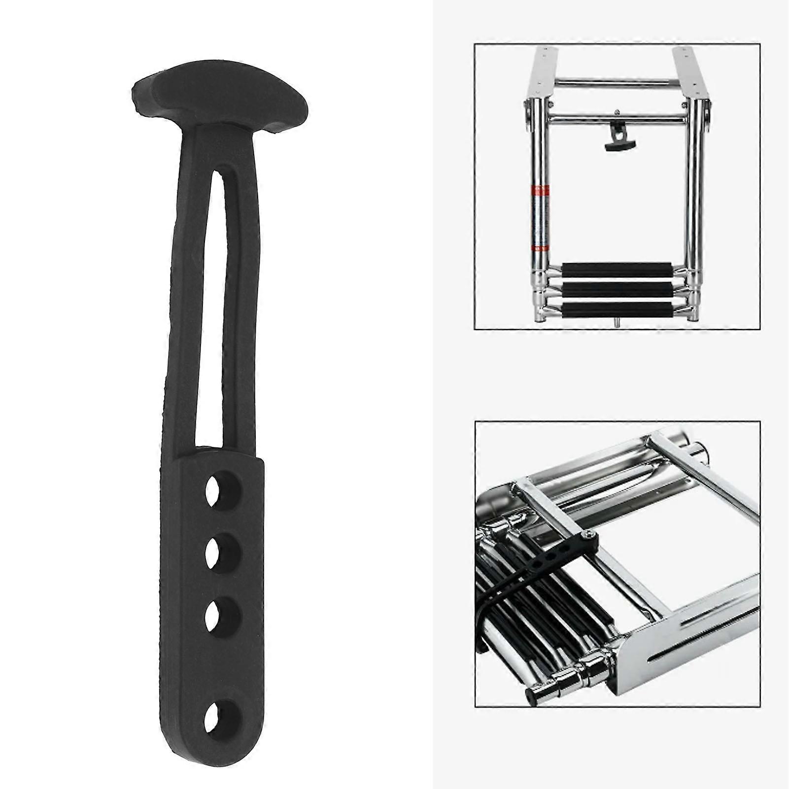 Boat Telescoping Ladder Rubber Strap Marine Secure Retaining Latch Band for Pontoon Yacht Roof RV 2 3 4 Steps Telescoping Ladder Adjustable 4 Holes 