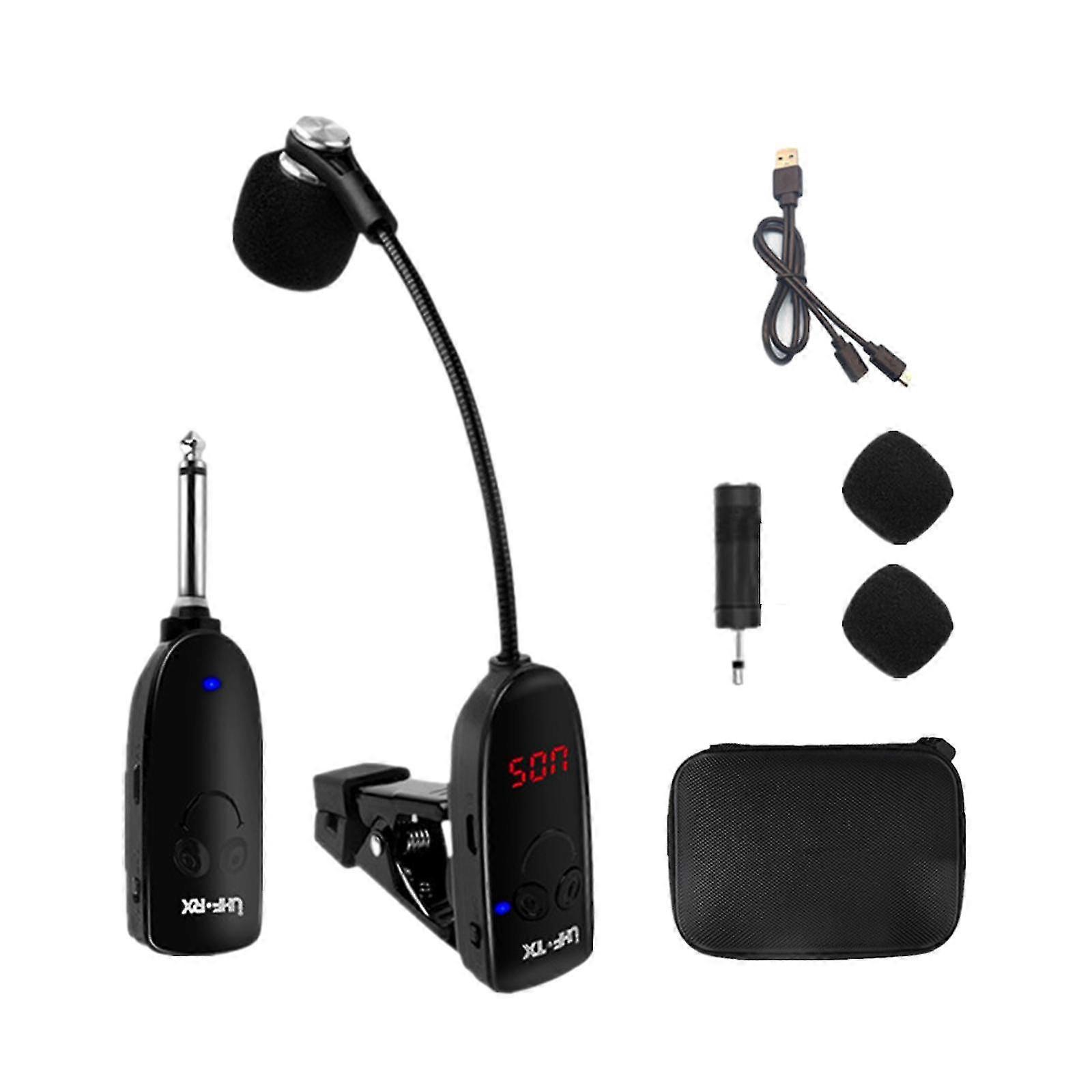 Condenser Clip Microphone for Instruments Suitable for Various Bands and Voice Recording, Cordless Design for Easy Use
