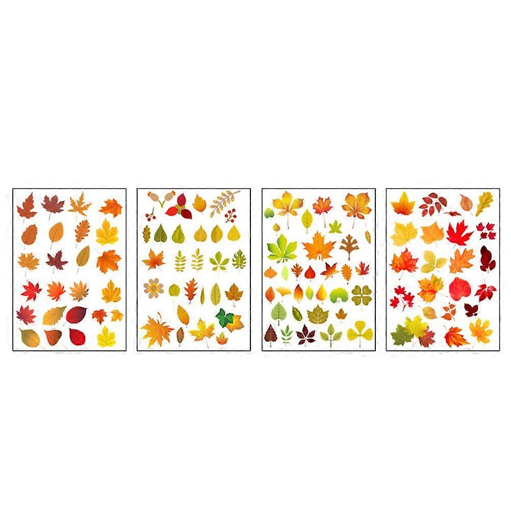 6 Sheets Thanksgiving Wall Sticker Air Conditioner Maple Refrigerator Sticker(Random Style)