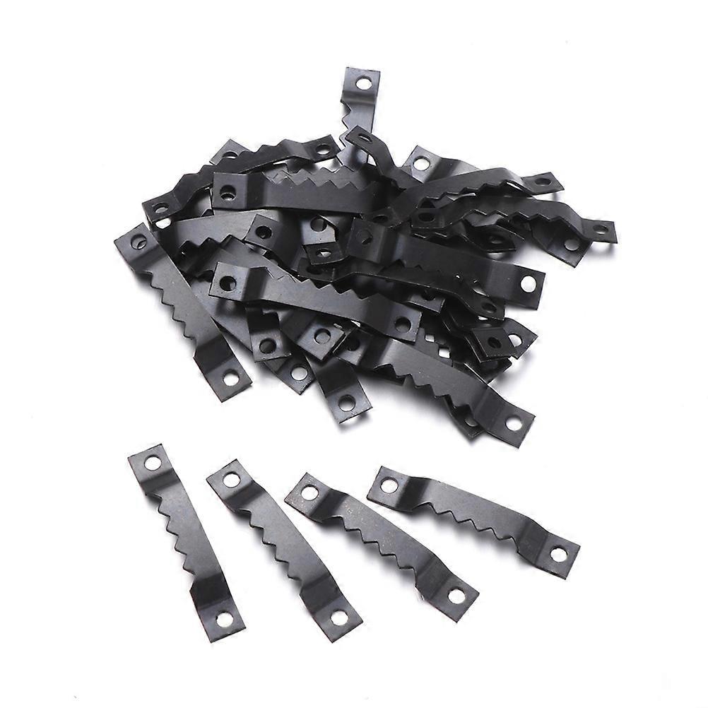 200pcs Double Hole Picture Photo Frame Tooth Hooks Hangers Frame Accessories (Black)