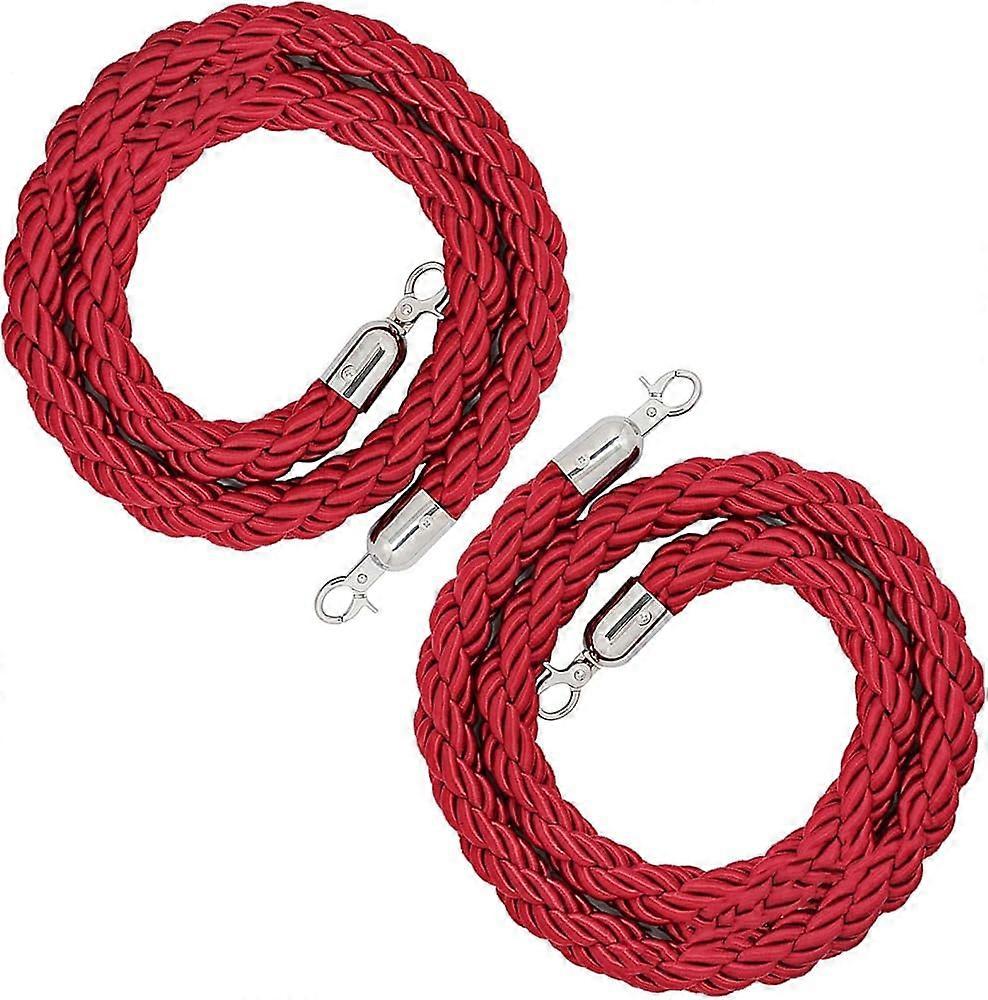 Barrier tapes with hooks, barrier rope for crowd control, 26 feet, braided hemp rope