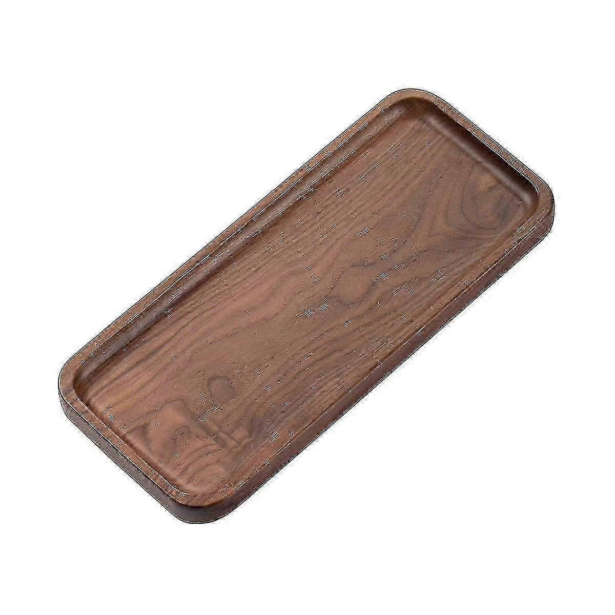 クルミサービングトレイ無垢材スモールトレイ長方形プラッターバスルームトレイディナートレイティートレイコフ
