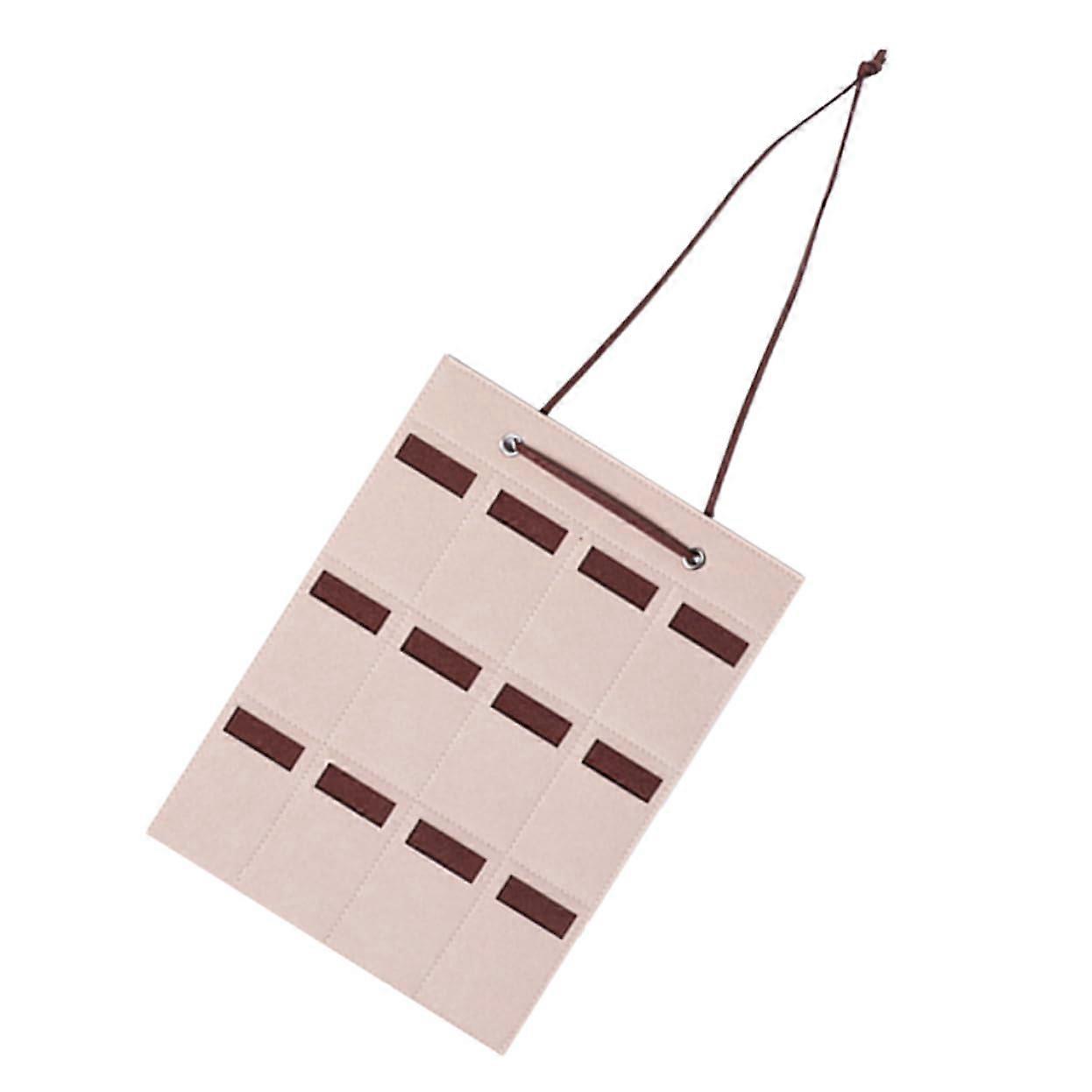 Sunglasses Organizer Wall-Mounted Hanging Display Holder Beige Felt Storage Pouch