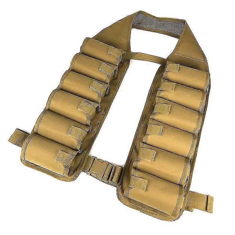 Outdoor Beverage Holder Vest with 12 Pockets for Climbing, Camping, and Mountaineering, Brown, Suitable for Certain Brands