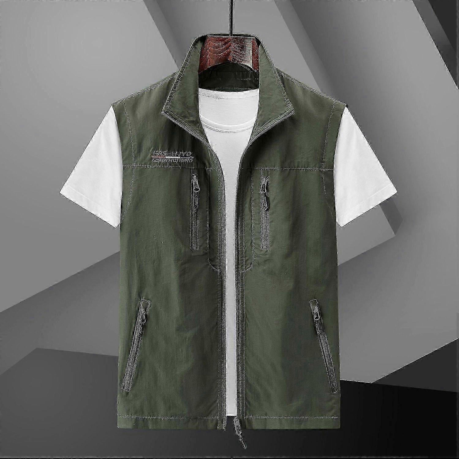 Outdoor Quick -Drying Vest Men \'S Summer And Autumn Multi -Pocket Thin Tooling Vest Plus Size 6xl C