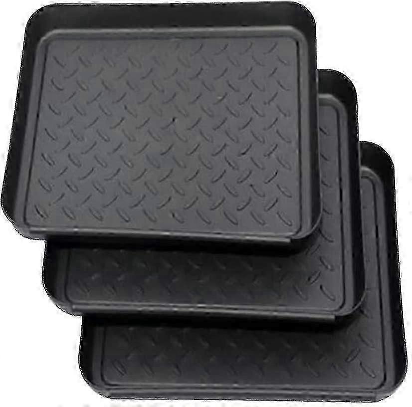 3pcs Shoe Drip Trays, Multi-purpose Black Plastic Boot Tray 35x27x3 Cm