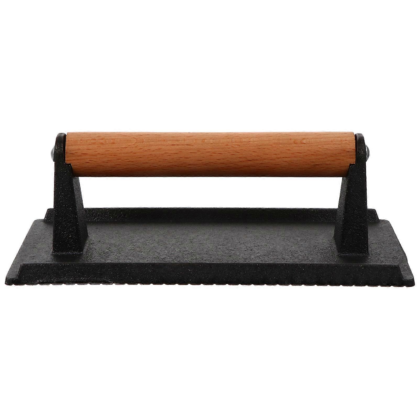 Grill Accessories Rectangular Cast Iron Grill Press Plate For Barbecue Cooking Kitchen Use Home Cooks 1Pcs