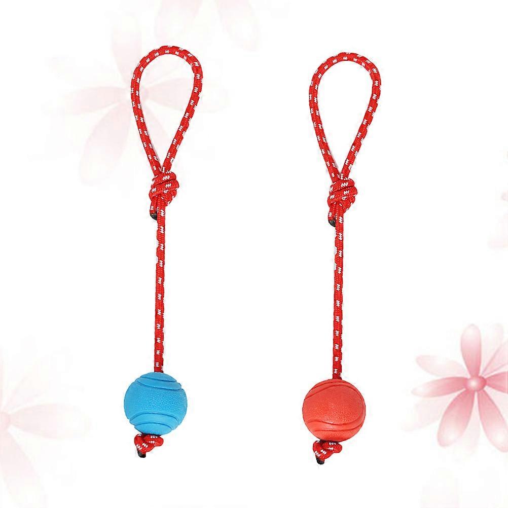 Solid Rubber Chew Balls for Dogs   Durable Tug Rope Toy for Puppies and Teething Relief