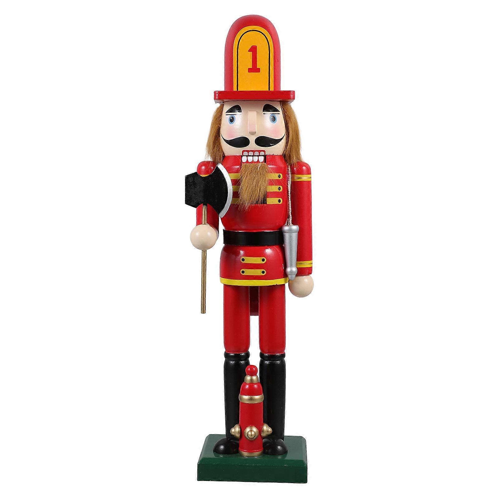 Wooden Nutcracker Soldiers Christmas Decoration Firefighter present for Families of Firefighters 1Set