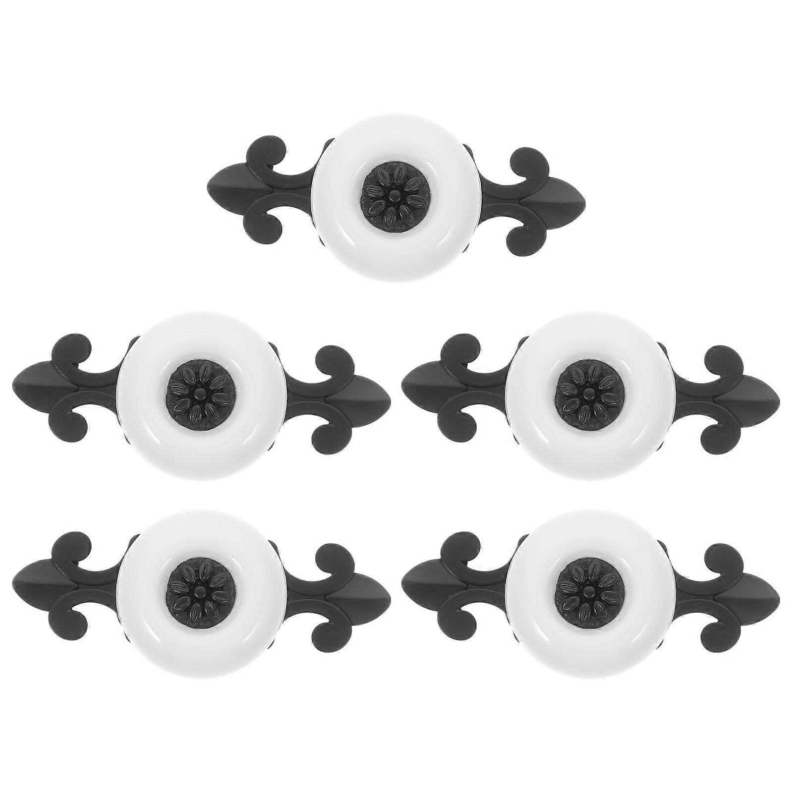 Dresser Drawer Pulls Vintage Design Furniture Upgrade Multi Sleek Shape Ceramic 5Pack