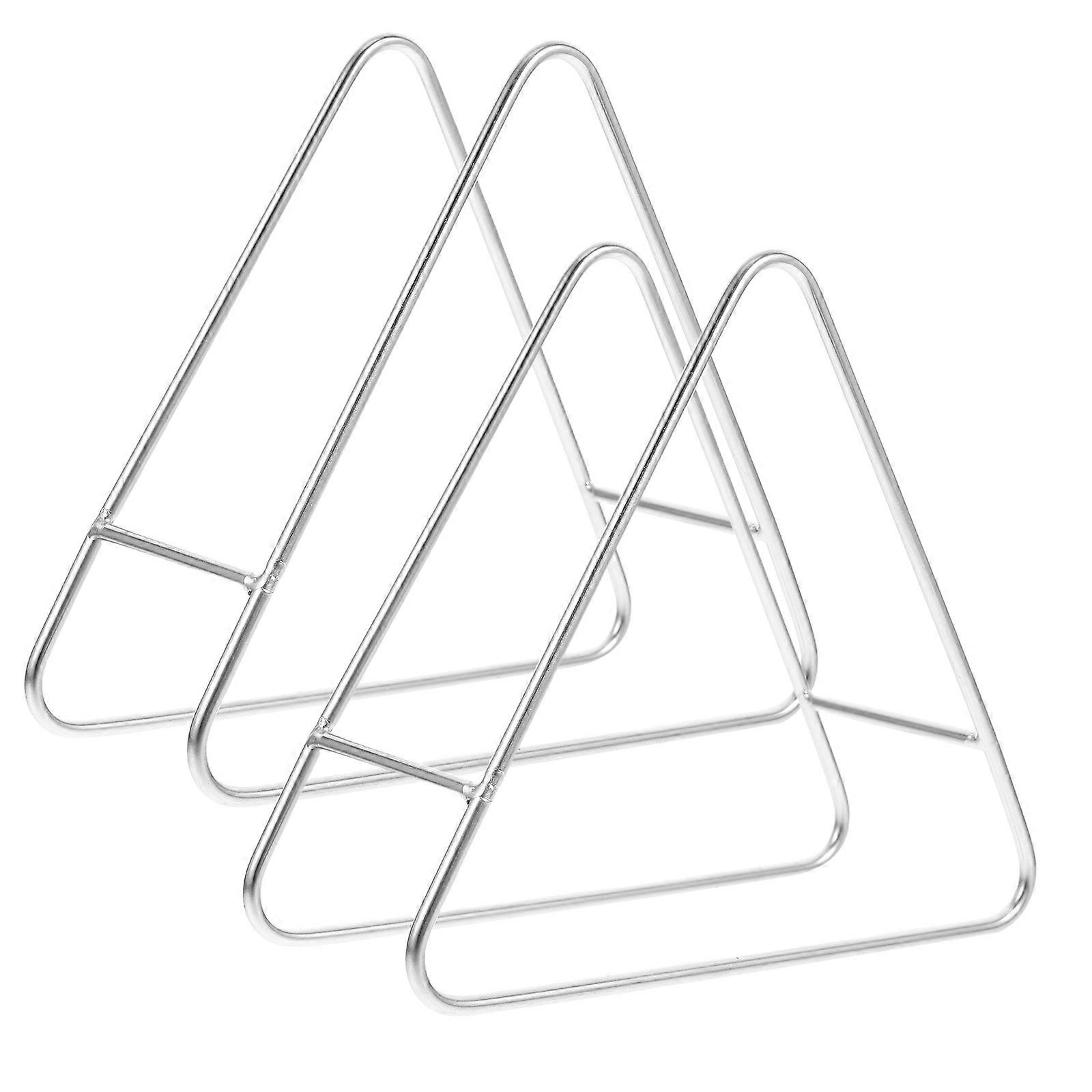 2 Pcs Stainless Steel Triangle Coaster Holder Display Stand Compact Space Saving Storage Rack for Kitchen Countertops and Tables