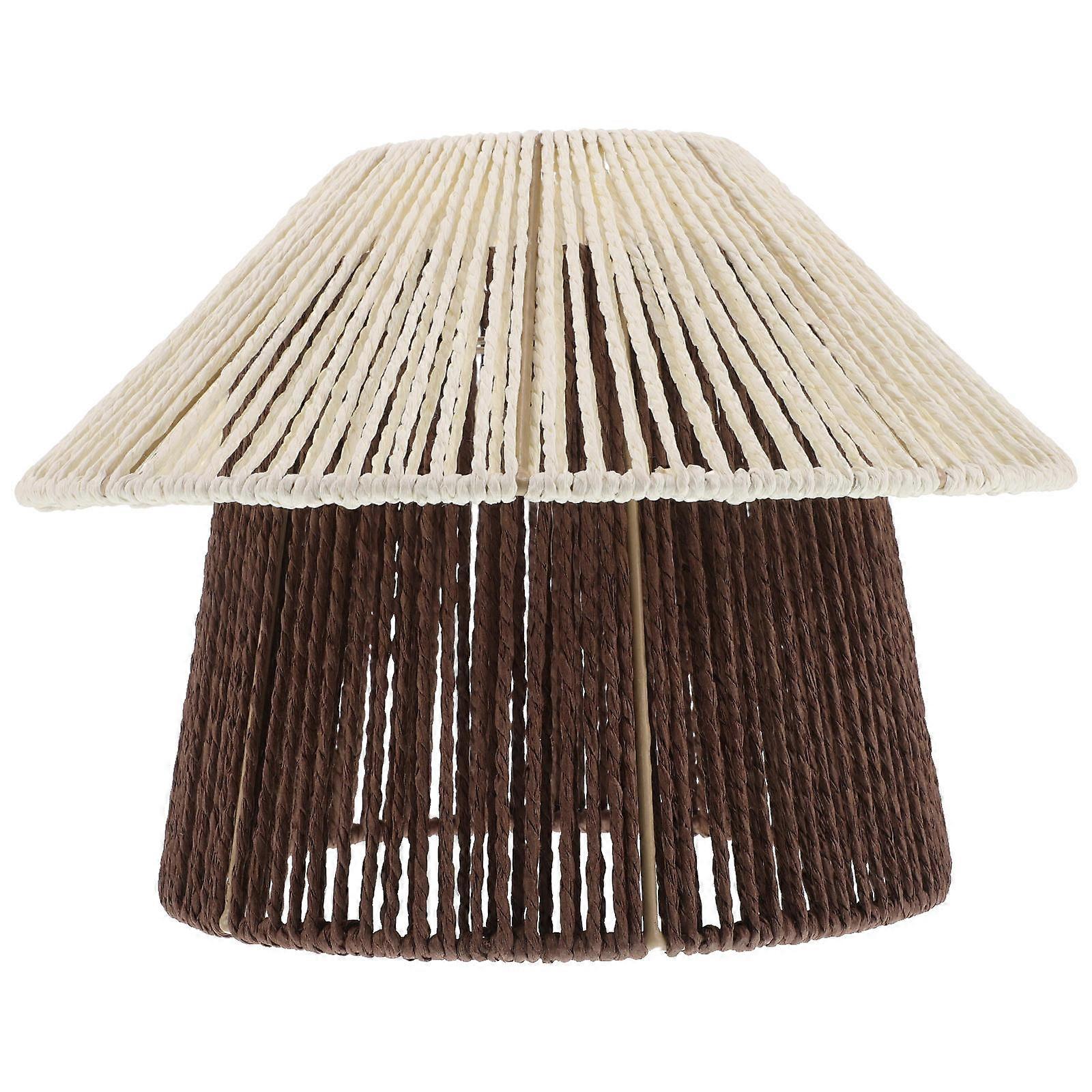 Paper Rope Woven Lampshade For Floor Decor Enthusiasts Light Diffusion Round Shape 10.6x10.6x7.5in 1Pack