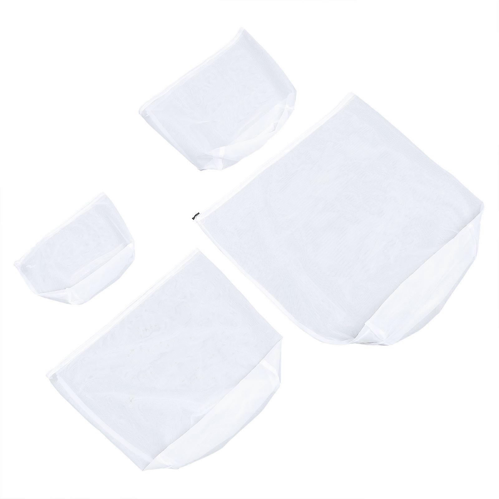 4pcs Mesh Wash Bags with Drawstring – Breathable Laundry Storage Pouches for Bras, Underwear, Socks – Washing Machine Compatible for Clothes