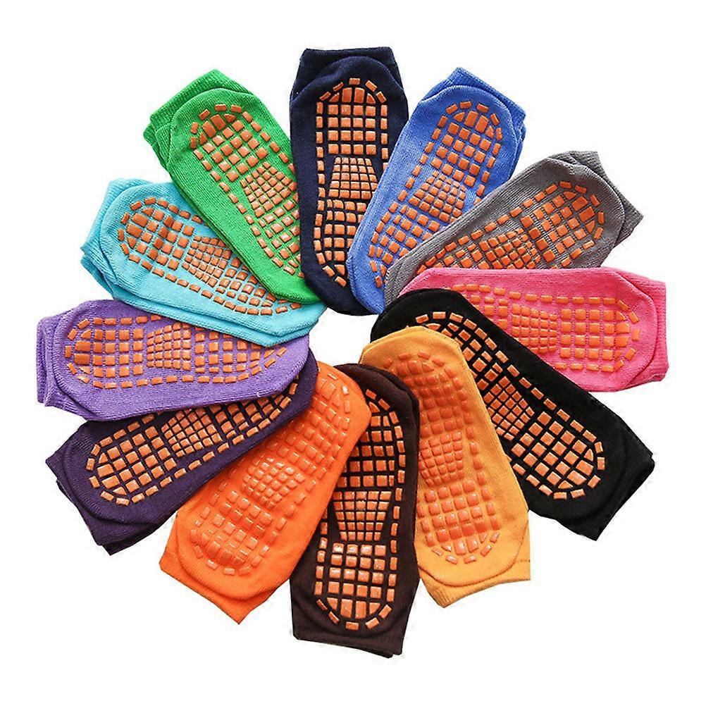 Crew Grip Socks Anti Skid Socks for Adults Steady on Smooth Wooden Board No Hairball Breathable 12 Pair