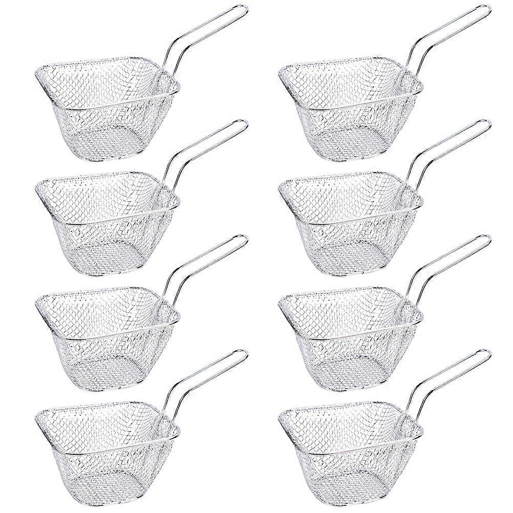 Food Frying Basket Practical Fried Baskets For Deep Frying 8Pcs Silver