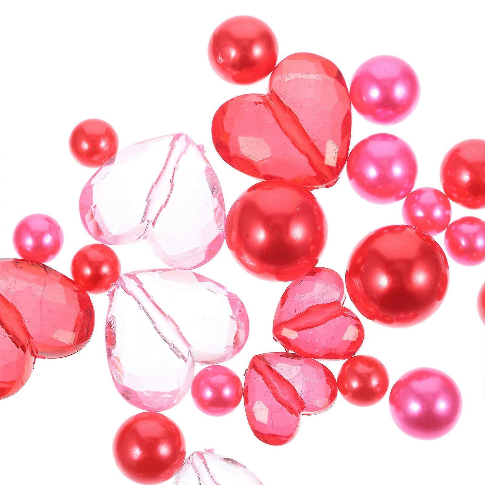 Valentínska výplň vázy Dekoratívna výplň vázy Korálky Domáca výzdoba Ružová okrúhla výplň 1 sada