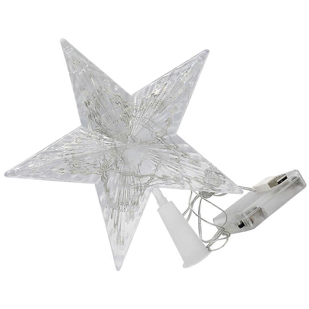 シンプルなツリートッパースタープラスチッククリスマスツリーデコレーションクリスマス用品22x21cm 1個