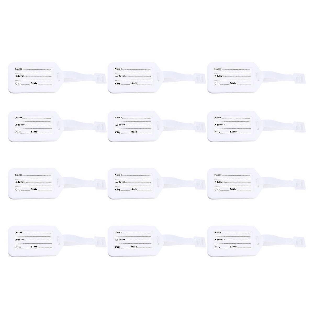 Small Luggage Tag Travel Accessory For Baggage White Rectangular 8.8 x 5 x 0.2 Cm 30 Sets