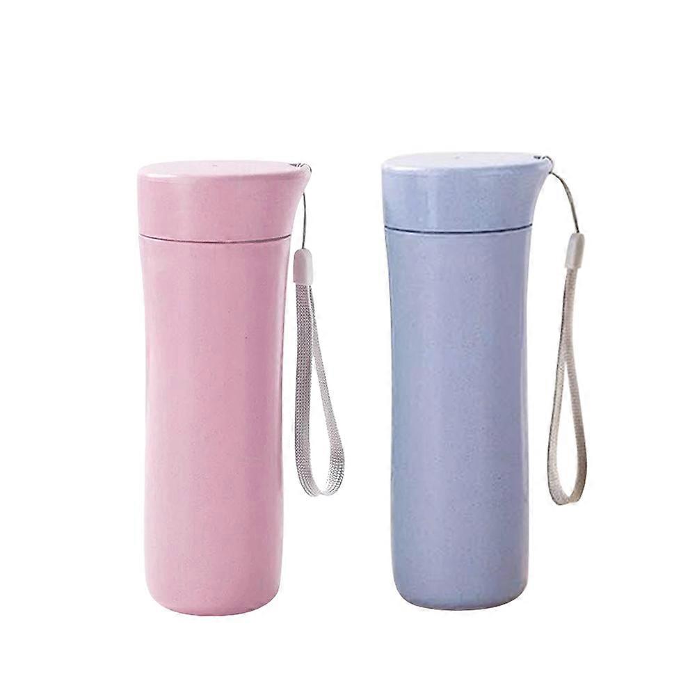 Tasses à café réutilisables Bouteille d’eau Récipient de boisson élégant pour une utilisation au bureau 2Pcs