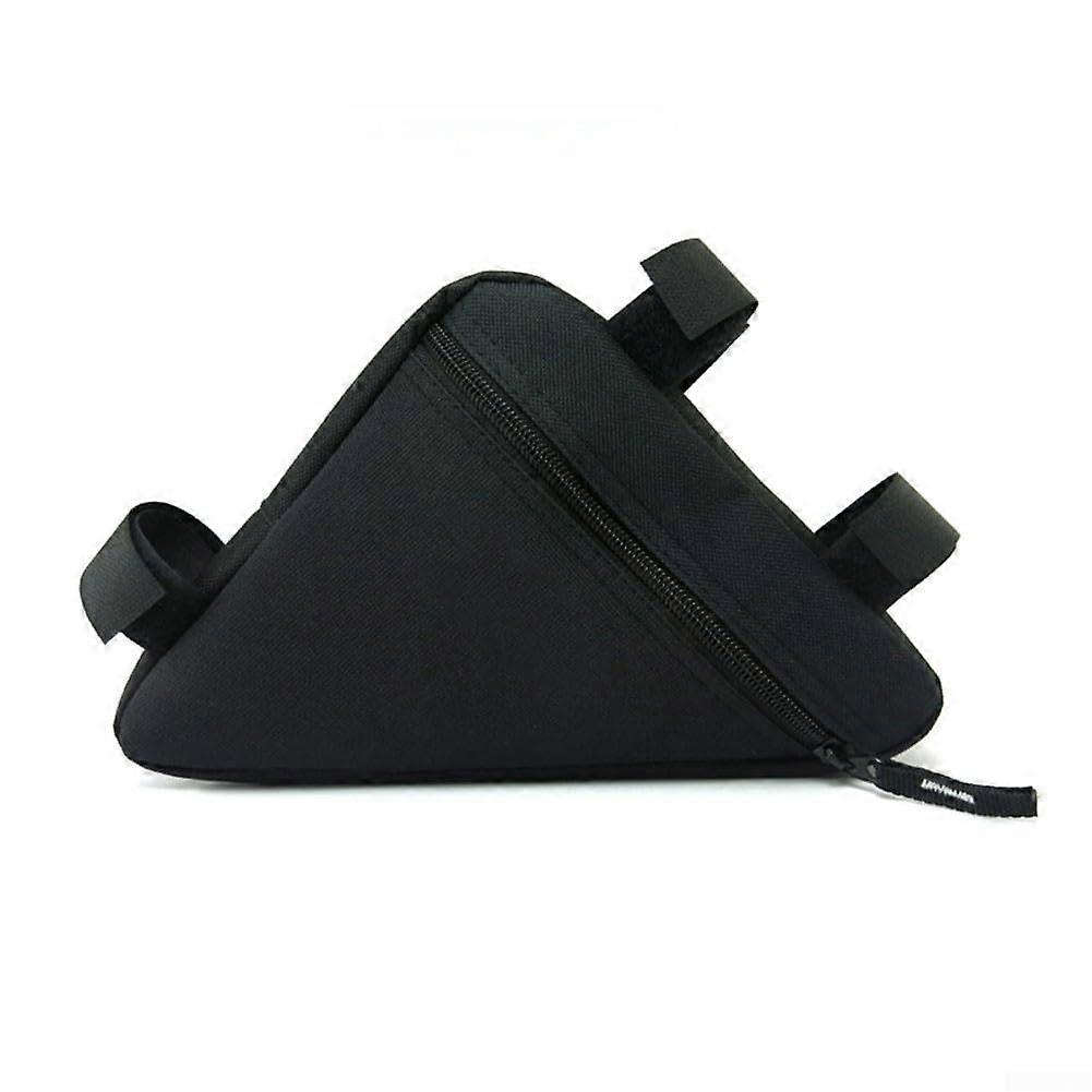 Saddle Bag For Bikes, Polyester, Triangular Top-Tube Tool Pouch, Black, For Bicycle Adventures