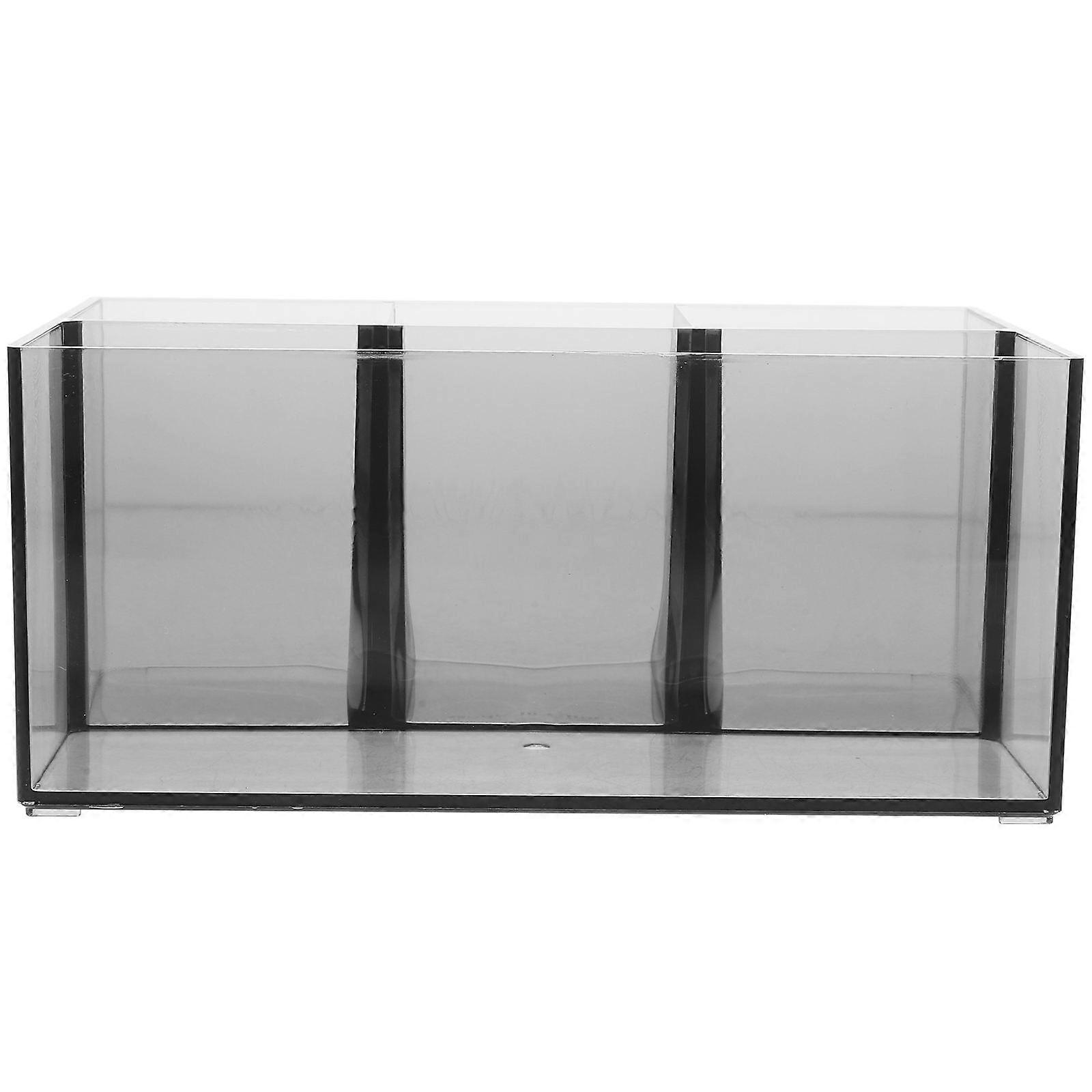 Stylish Makeup Brush Holder Organizer with Compartments for Desktop Cosmetics and Pens – Grey Design for Tidy Storage