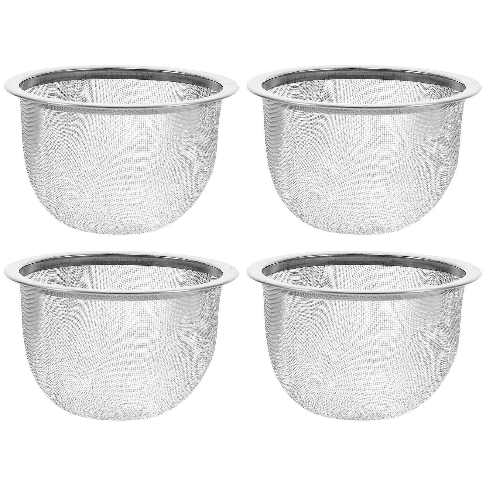 4pcs Stainless Steel Fine Mesh Tea Strainer Infuser for Loose Leaf Tea, High Temp Resistant, Double Handles, Leak Proof Design for Home Use