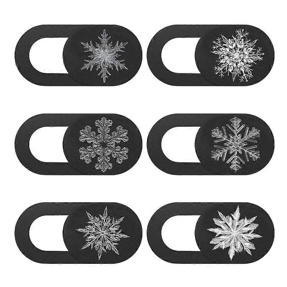 Laptop Camera Cover Slide 6Pcs Black ABS Privacy Protected Camera Cover for Home Computer