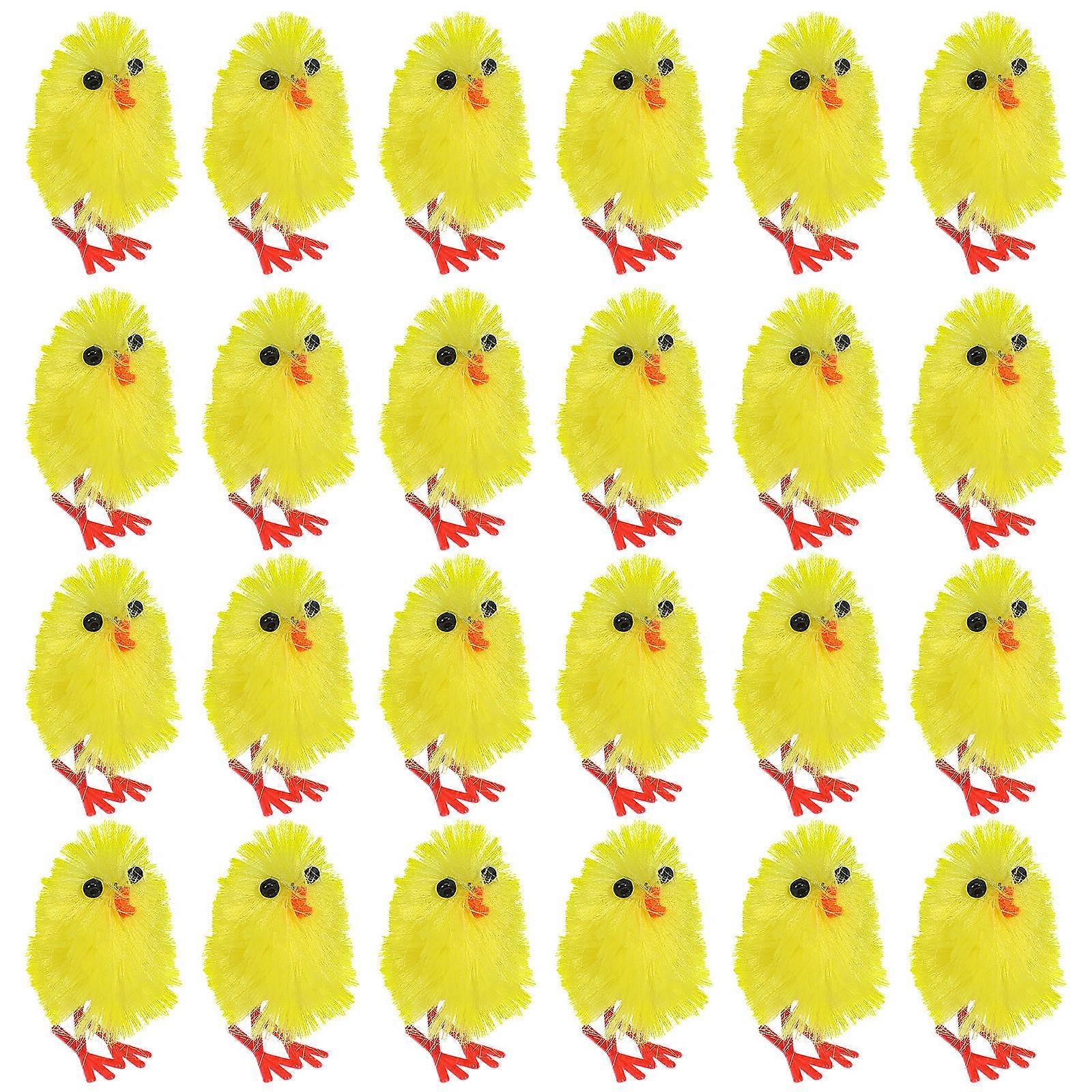 Plastic Chickens Simulated Chicken Cartoon Easter Decorations present Retro Style 3x3x2cm 60Pcs