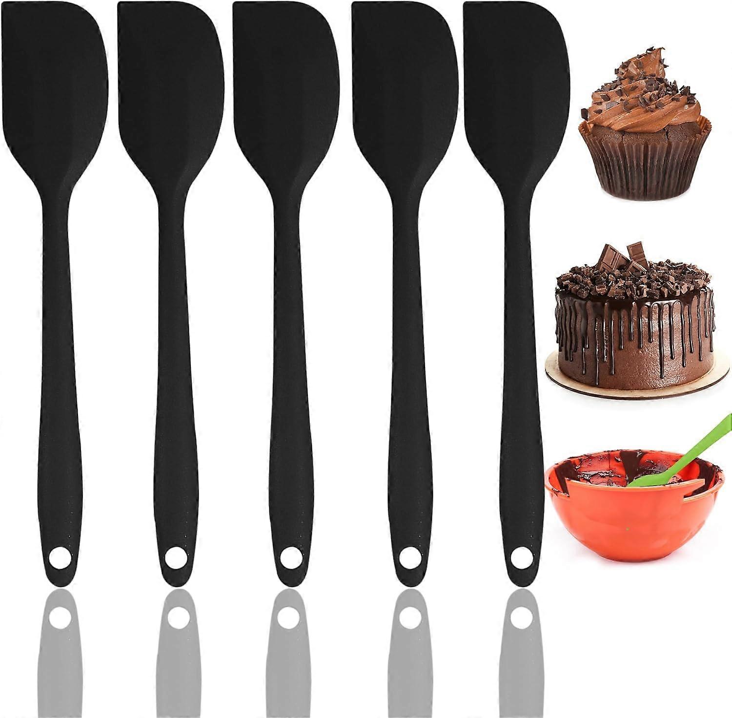 5-Piece Silicone Spatula Set, Heat-Resistant, Compact, Black
