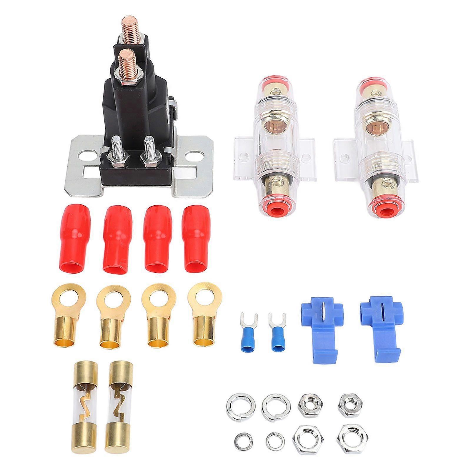 12V Charger Isolator Wiring Kit 500A High Current Long Life Silver Plated Pins for Cars RVs Boats Trucks Solar Panels With 100A Fuse MK04596
