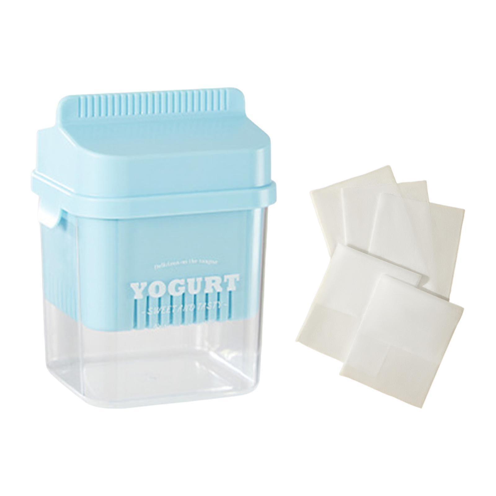 Colino multiuso riutilizzabile per yogurt a maglia fine per filtrazione dello yogurt in stile greco, design di colore blu