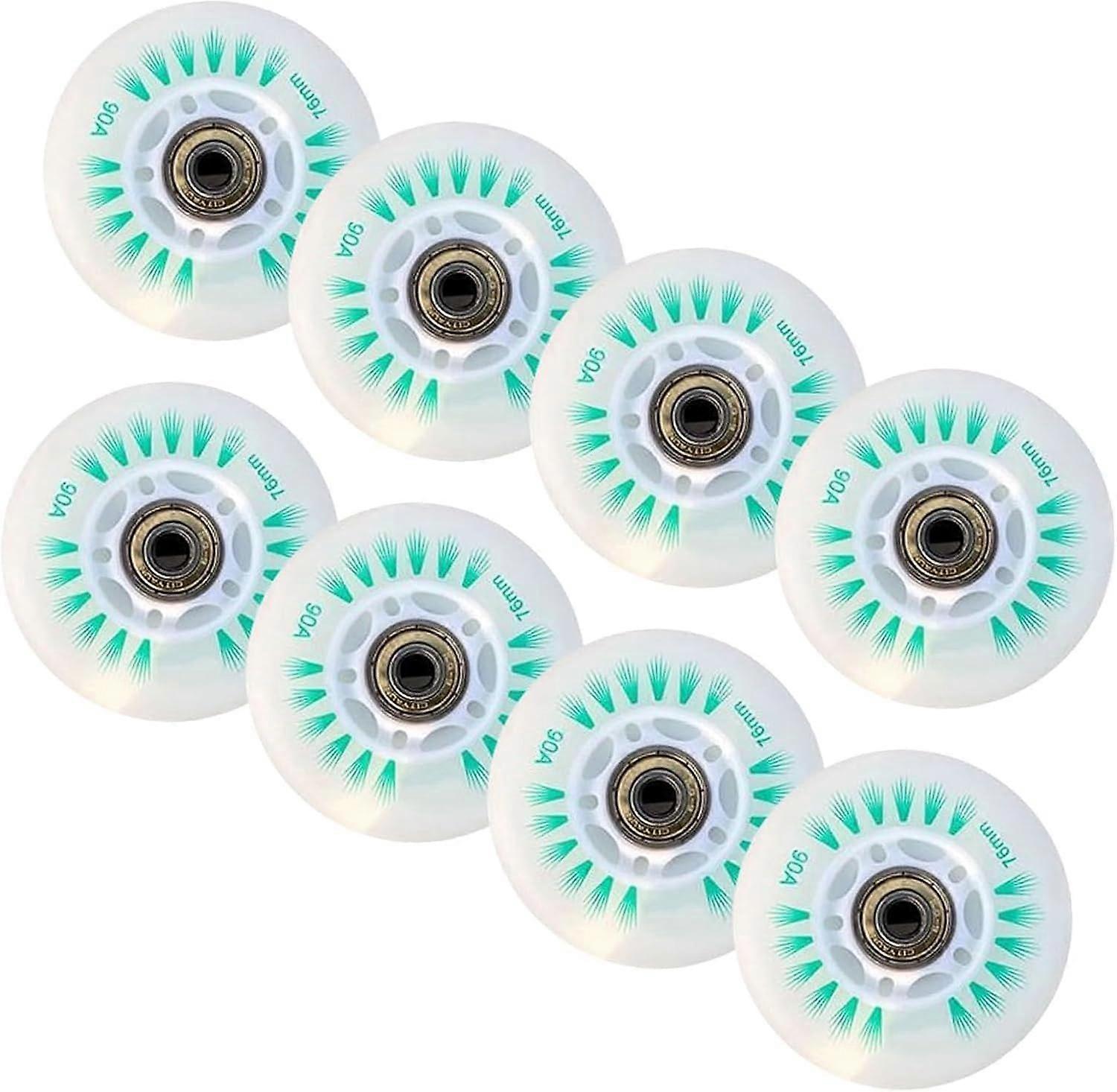 Inline Skate Replacement Wheels 8 Pack LED 90A Freestyle Wheels 72mm