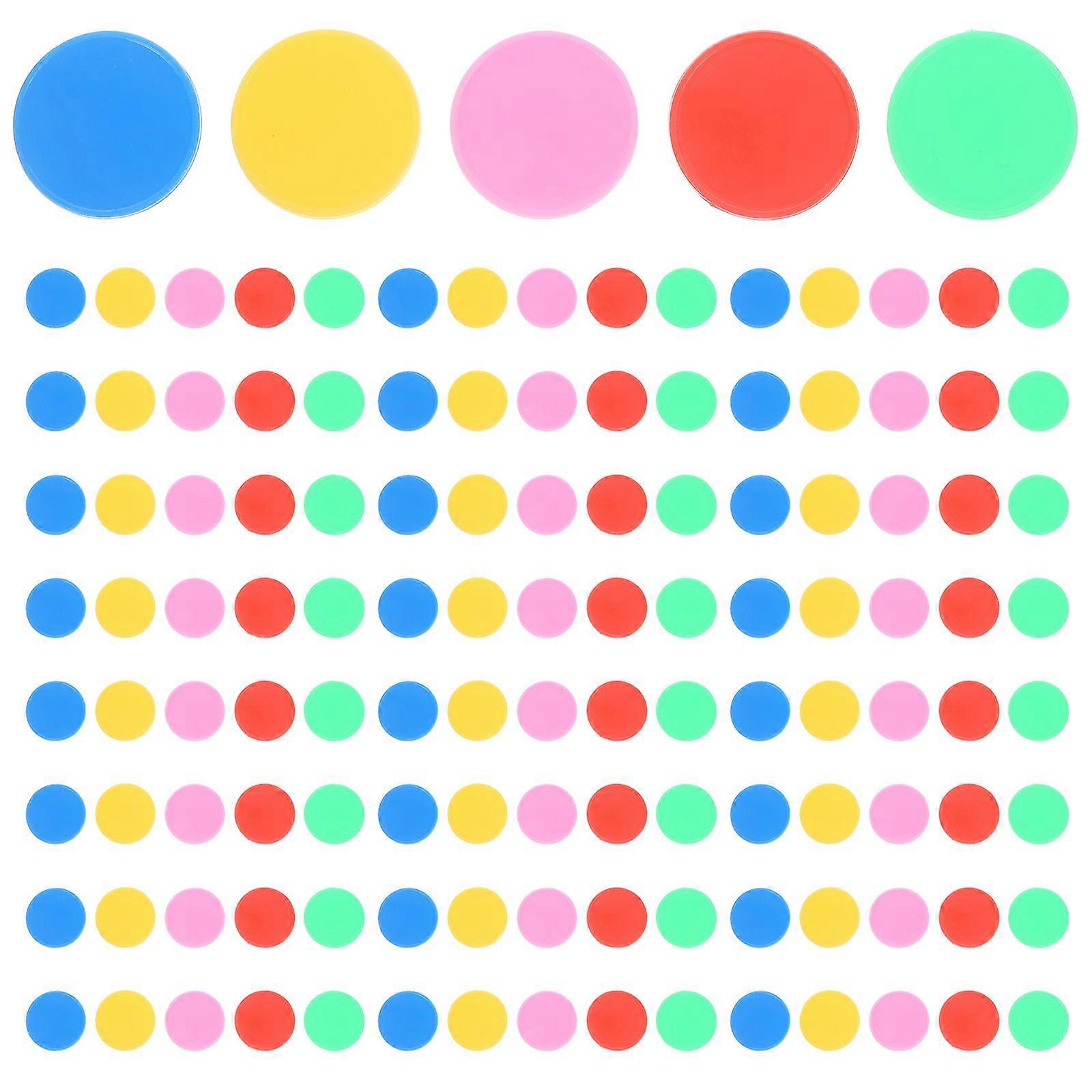 100 قطعة عد القطع المستديرة شرائح بلاستيكية ملونة رقائق البنغو ألعاب اكسسوارات لبار متجر المنزل (ألوان متنوعة)