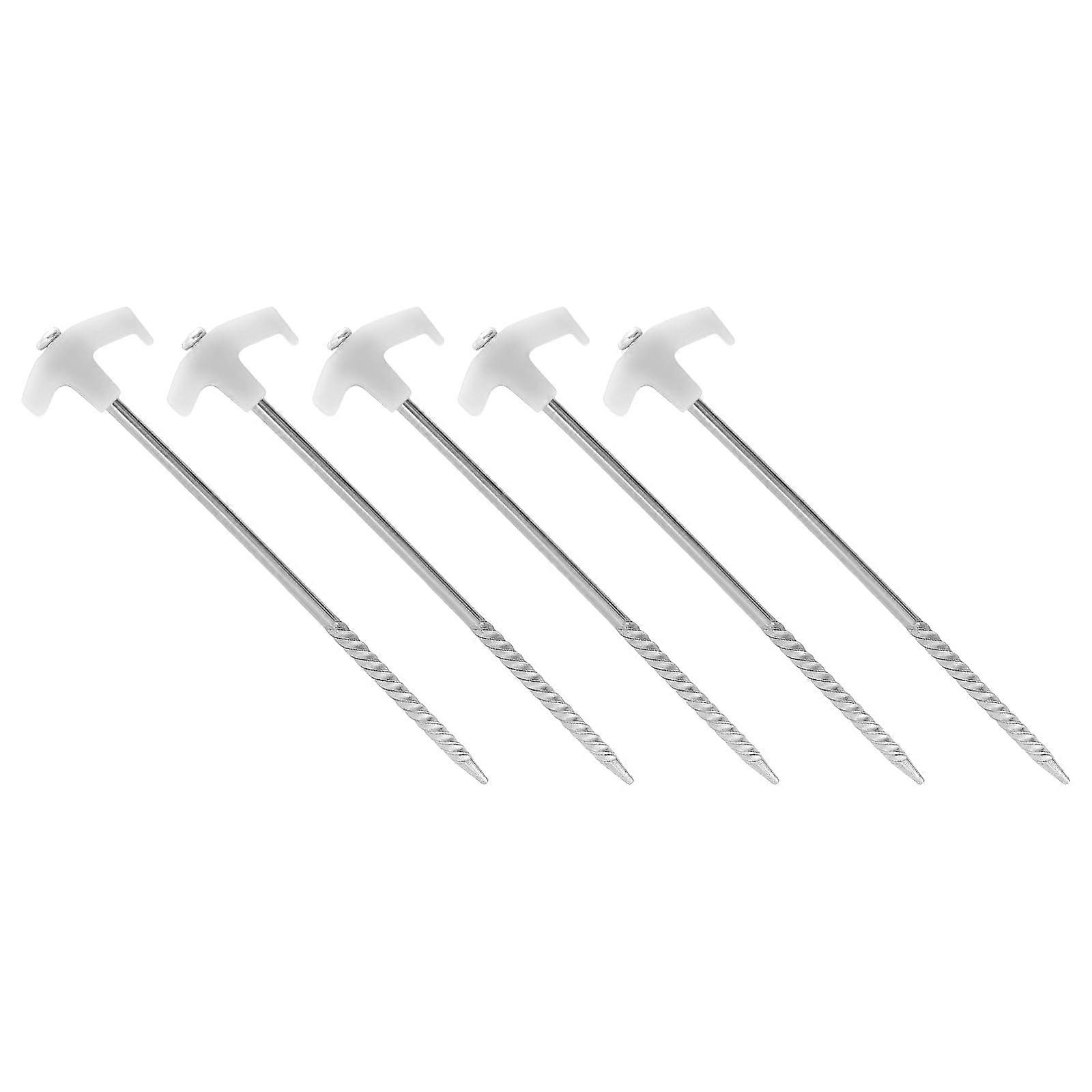 5pcs Outdoor Tent Stakes with Glow-in-the-Dark High-Performance Design for Camping, Hiking, and Beach Use