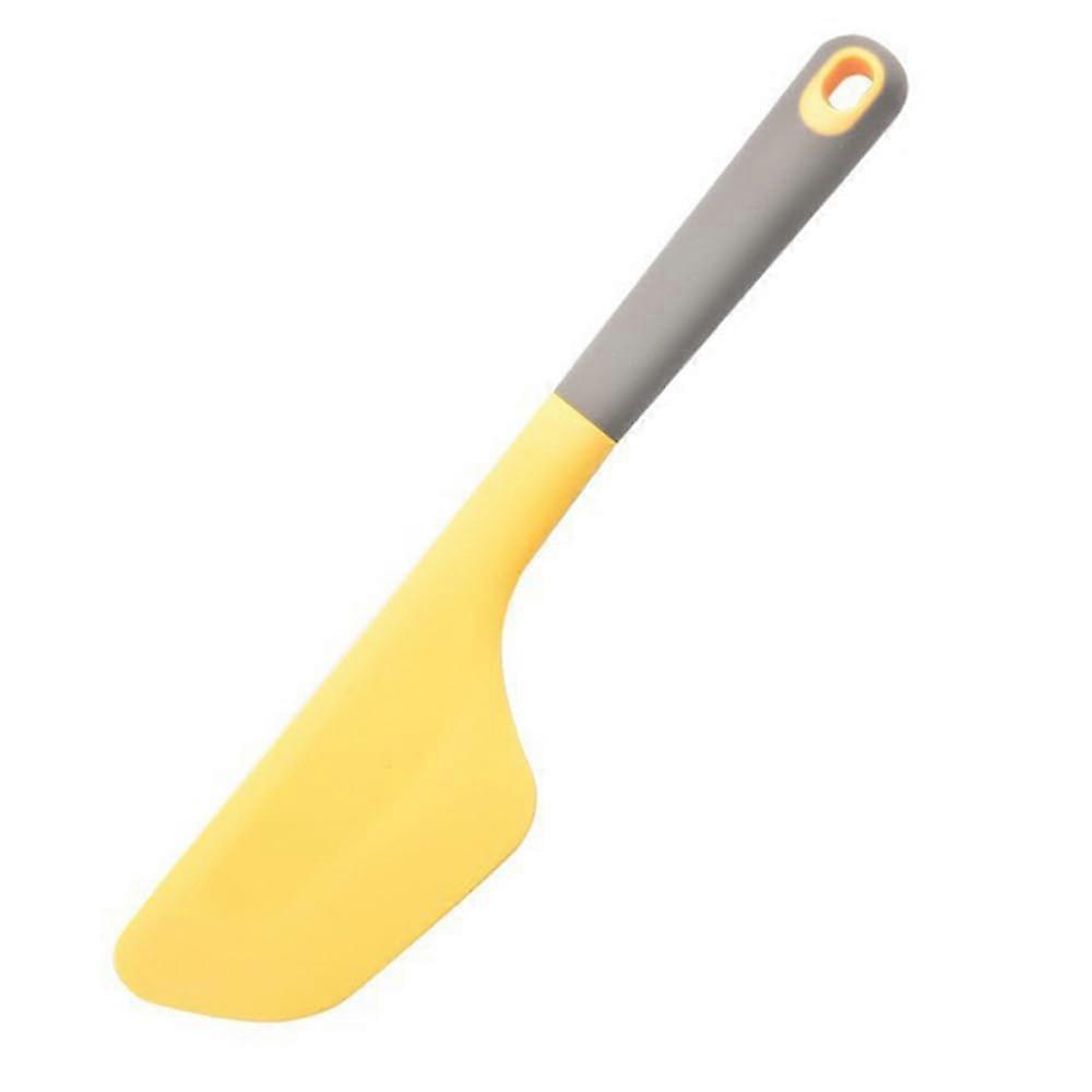 Silicone spatula for cake cream, soft jam butter scraper with long handle and foodgrade quality, suitable for spreading and stirring, yellow L.