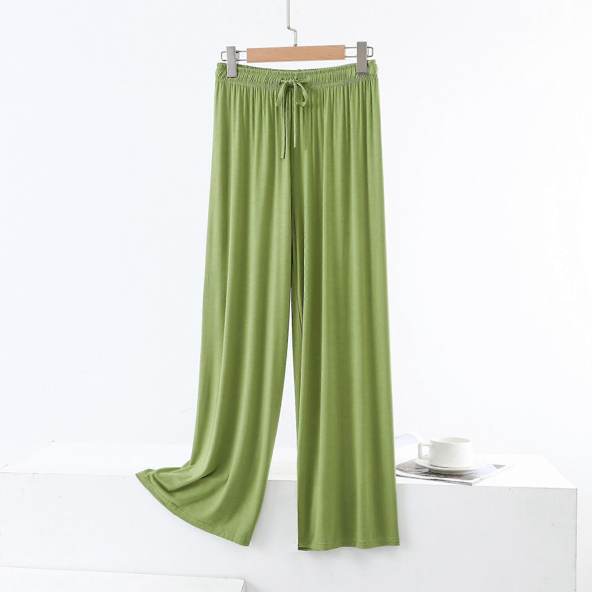 Spring And Autumn Modal Large Size Casual Wide Leg Pants Women's Korean Style Elastic Waist Solid Color Solid Color Simple Swing Pants