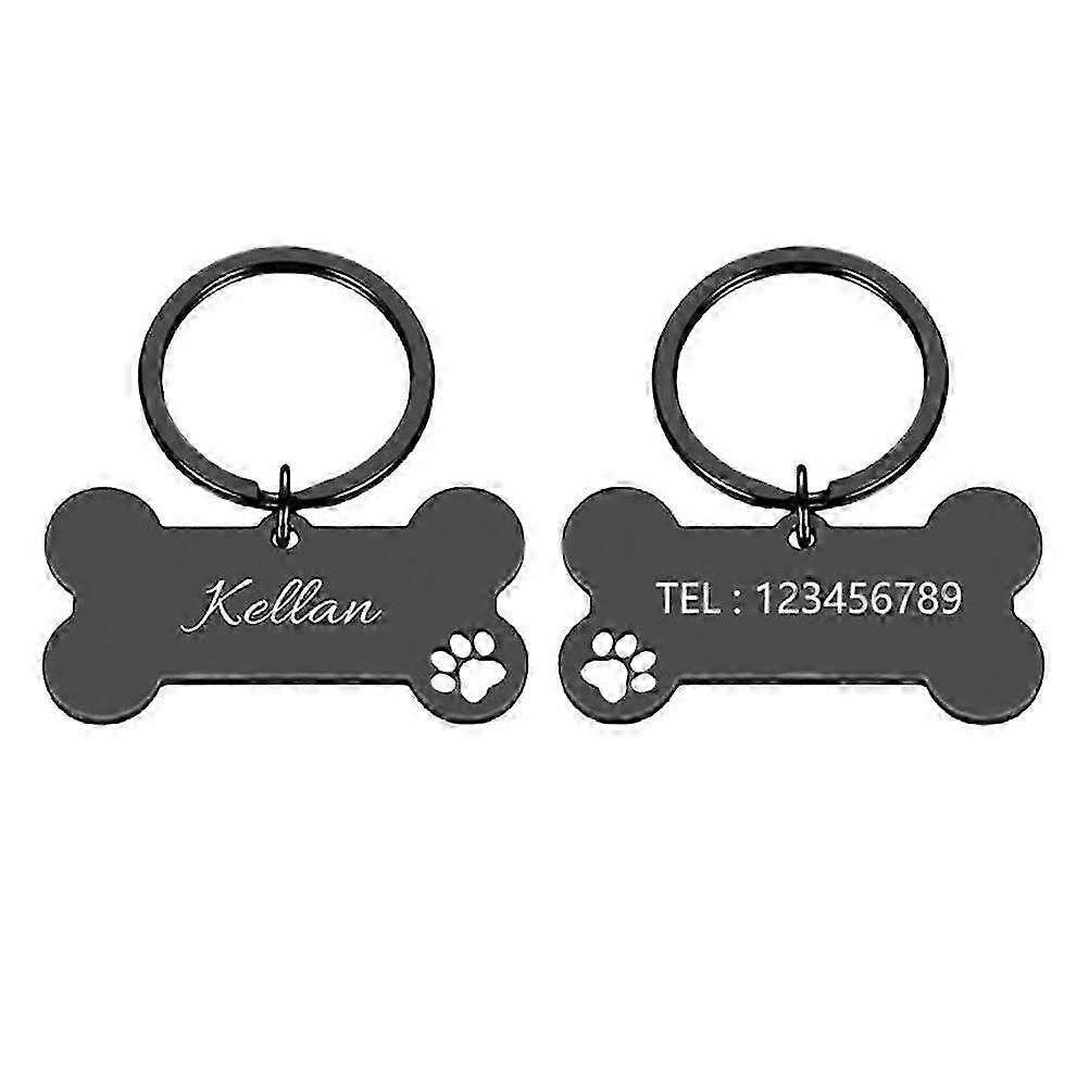 ステンレススチール製の骨形状の紛失防止ペット ID タグ 犬の首輪アクセサリー