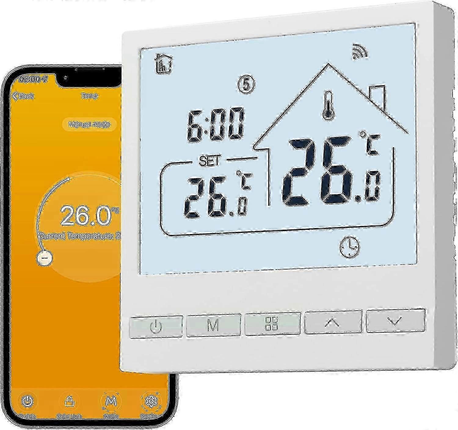 Smart WiFi Heating Thermostat Compatible with Alexa and Google