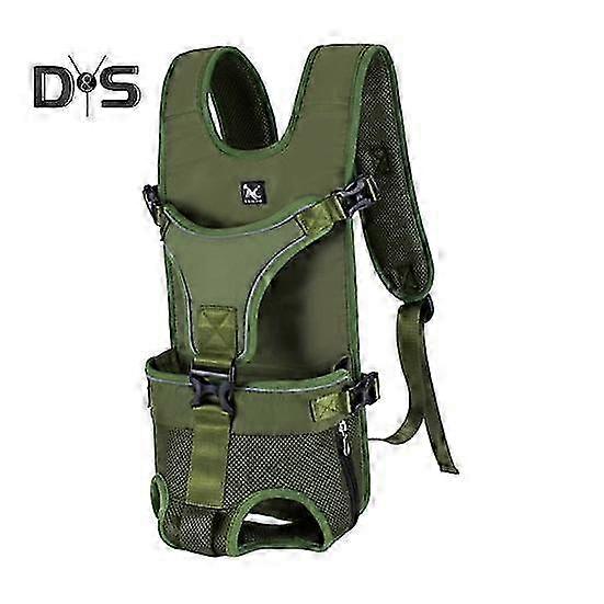 Portable Pet Backpack Carrier Adjustable Dog Carrier Backpack Hands-free Dog Backpack With Ergonomic Shoulder Straps For Small Medium L army green
