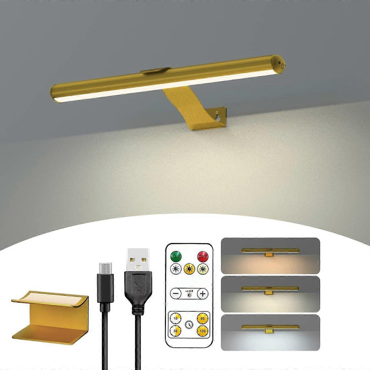 AURA Wireless Picture Light Rechargeable with Remote, 300LM Art Battery Display Lamp , 3 Modes Magnetic Wall Light