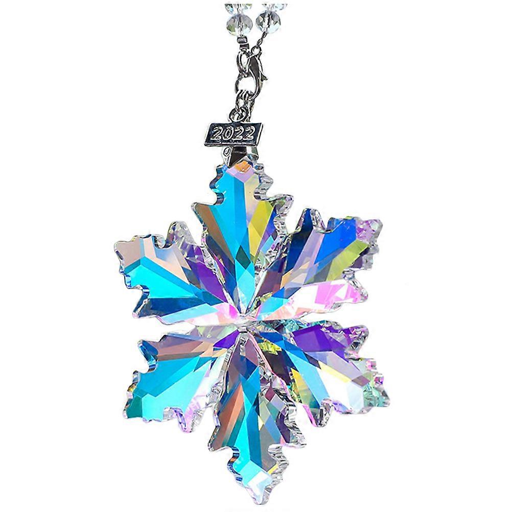 Elegant Hanging Crystal Snowflake Ornament – Stylish Car Mirror Decoration for Christmas – Lightweight & Portable Design for Friends and Family