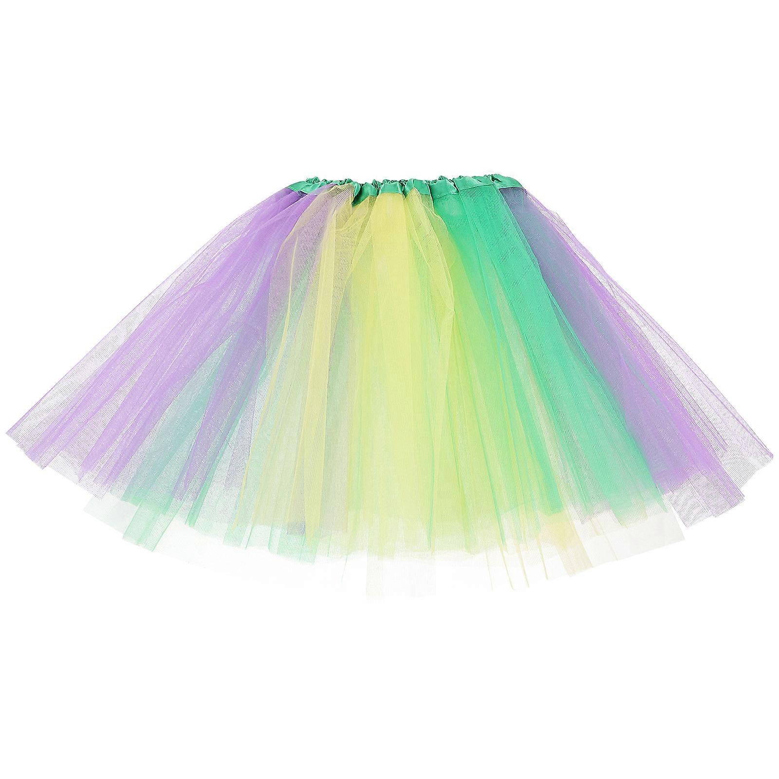 Party Tutu Skirt Decorative Skirt School Activities Green Lightweight Breathable Durable 1Set