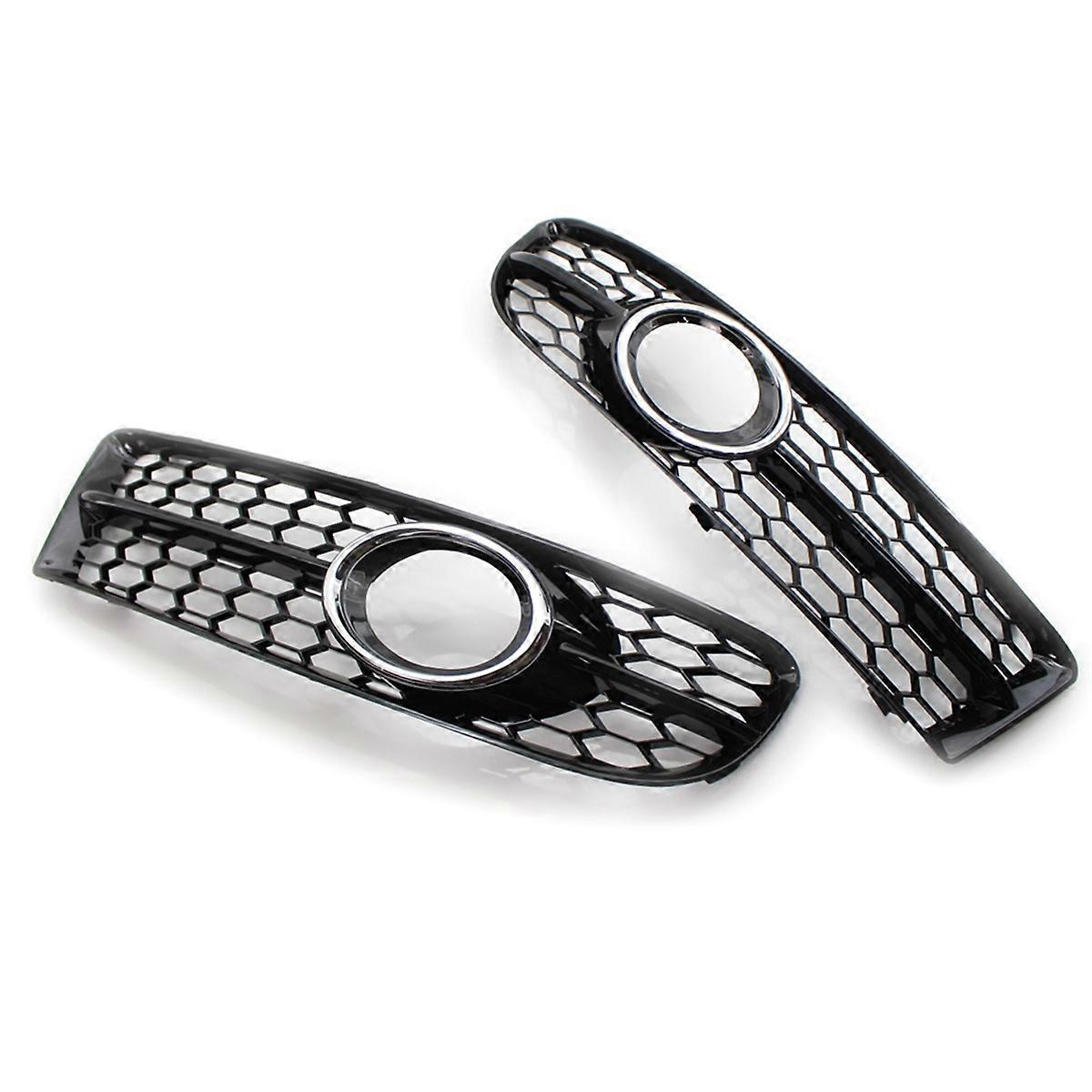 Front Bumper Honeycomb Mesh Fog Light Grille Cover for A4 B7 S4 B7 A4 2005-2008 8E0807681F 8E0807682F,A