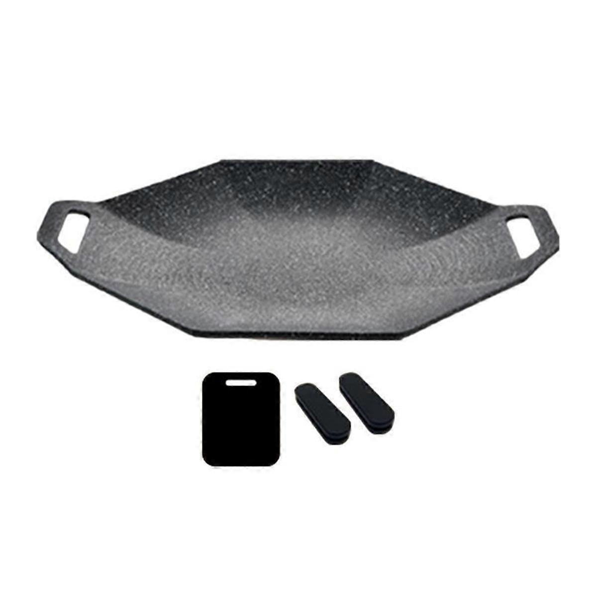 Portable Korean BBQ Pan Plate,Medical Stone Octagonal Non-Stick Baking Tray Korean Multifunctional Barbecue Tray