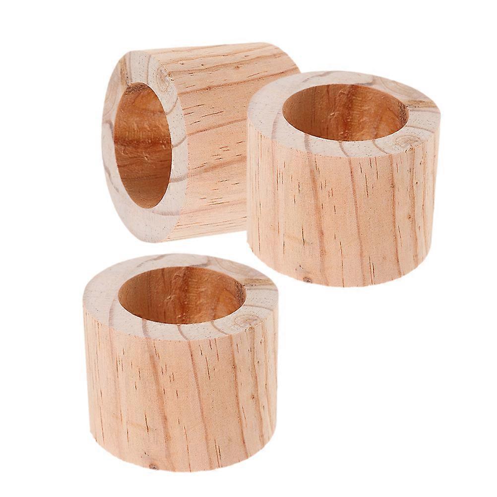 Wooden Flower Pot Balcony Decor Khaki Round Multi Functional Vase For Homeowners 3Set