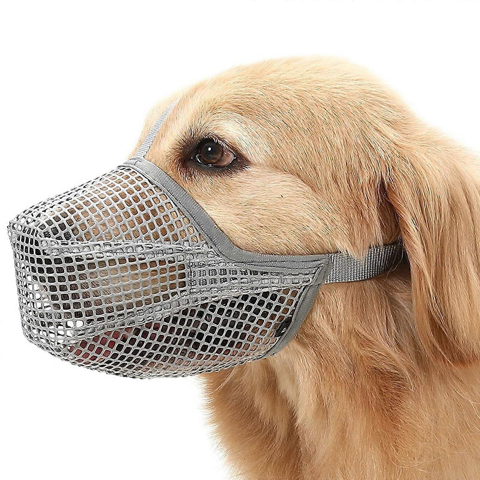 Breathable muzzle for medium dogs. Adjustable, secure for walks, training (L).