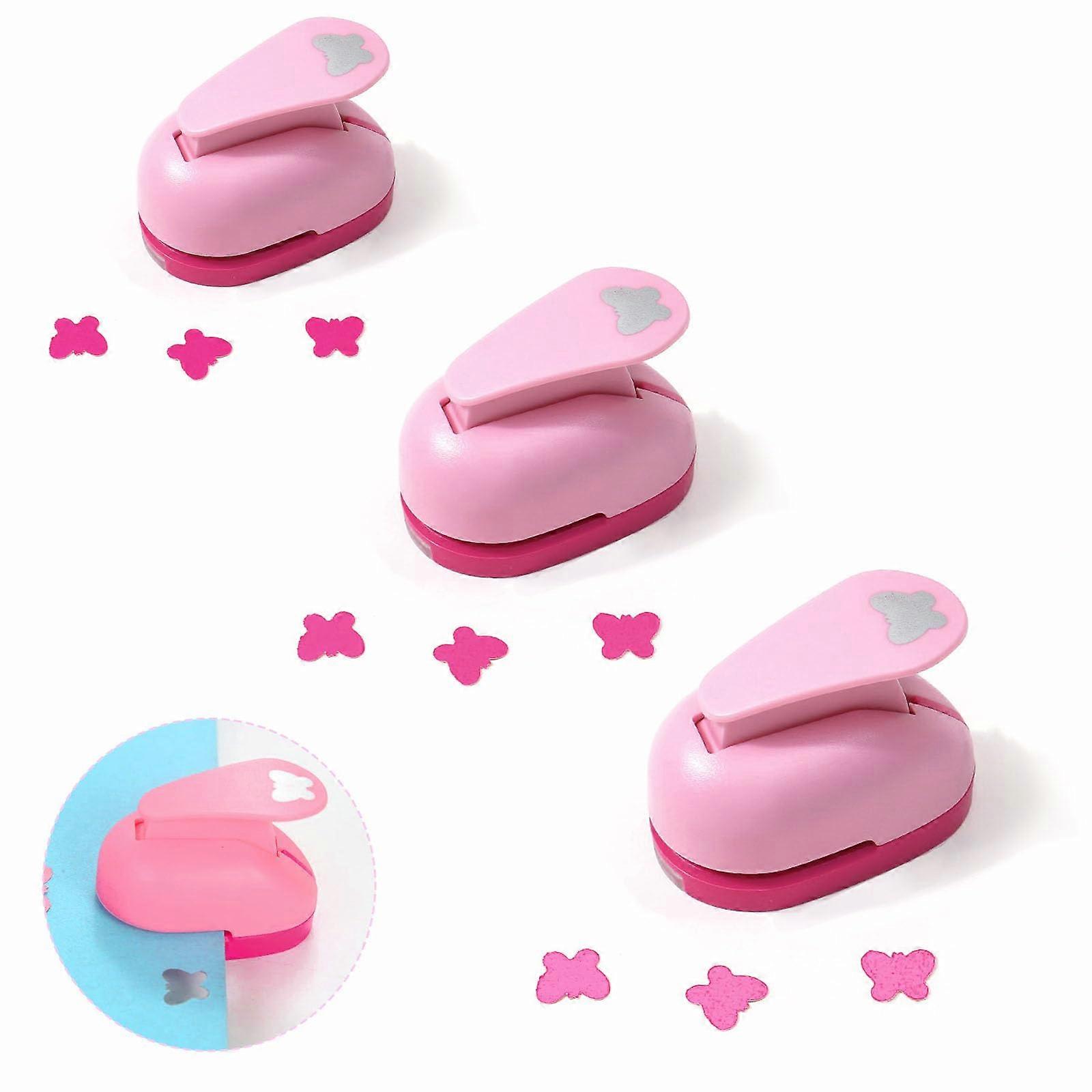 Set Of 3 Creative Motif Punches, 10 Mm, 15 Mm, 25 Mm Decorative Scrapbook Paper Punch Set For Scrapbooking